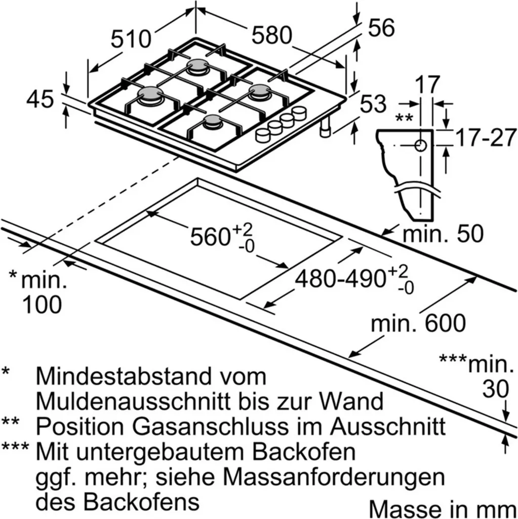 Bosch PBP6B5B80 Gaskochfeld Edelstahl 60cm Gasfeld Autark Design 7 Bosch PBP6B5B80 Gaskochfeld Edelstahl 60cm Gasfeld Autark Design – Bild 5