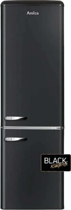 Amica - KGCR 387 100 MS - Kühl-Gefrierkombination - Retro Kollektion - Matt Black -Küchen Profi 2dab368dfde475af5ee611f0de992262
