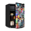 Klarstein Cool Vibe 70+ Kühlschrank , , Volumen: 70 Liter , VividArt Concept: Tür Mit Stickerbomb-Design Print , Eisfach , Eiswürfelform , Geräuschentwicklung: 42 DB , Schwarz -Küchen Profi 2f19087a8110330df0b1dcd77cd2f95e