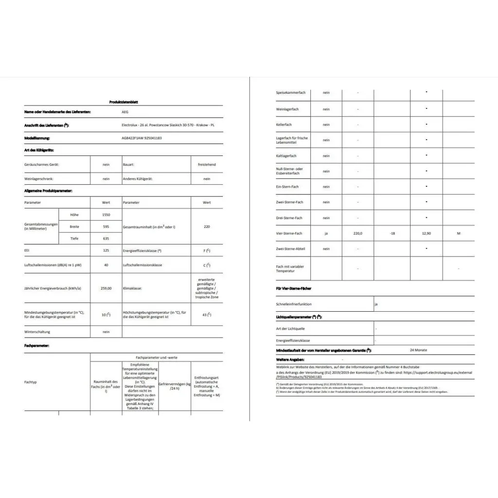 AEG AGB422F1AW Gefrierschrank 220 Liter 4 Gefrierschubladen Davon 2 Maxi 8 AEG AGB422F1AW Gefrierschrank 220 Liter 4 Gefrierschubladen Davon 2 Maxi – Bild 6