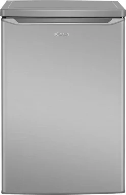 Bomann Kühlschrank Mit Gefrierfach Freistehend (109L) Leise Mit Kühl- Und Gefrierfach, Stand-Kühlschrank Mit Gefrierfach, Kühlkombination Fridge Mit LED Beleuchtung, KS 7248 Inox