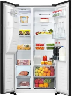 Hisense RS650N4AB1 - Amerikanischer Kühlschrank 499L (334L + 165L) - Total Belüftete Kälte - - L91cmxH179cm - Schwarz -Küchen Profi 32ea193351e3e9f1338b1d6daf7e0921