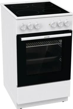 Gorenje GEC5A 21 WG Elektro-Standherd - Freistehend - Weiß - Glaskeramik-Kochfeld - 74 Liter - PerfectGrill - Pizzamodus 300°C - AquaClean