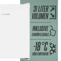 Mini Gefrierschrank 31L Klein Kompakt Leise:40db Gefrierbox Wechselbarer Türanschlag Mini Tiefkühltruhe Bis Zu -18°C,Tiefkühlschrank,perfekt Geeignet Für Büro Camping Garten Outdoor (Weiß) -Küchen Profi 3896f3dde8604c089f5e7dcda91f1317