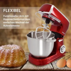 Syntrox Küchenmaschine Knetmaschine Mit Fleischwolf Und Mixer - Rot -Küchen Profi 393c7ce6b82716ef724b5c5d66dc9499