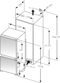 PKM Einbau-Kühlgefrierkombination Kühlschrank Gefrierschrank KG275.4 EB 249 L -Küchen Profi 39846ba7e1132aefacaf967ad978898e