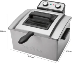 ProfiCook PC-FR 1038 Doppelfritteuse Mit 2 Kleinen Und Einem Großen Frittierkorb, 5 Liter Kapazität, Edelstahlgehäuse, 3000 Watt -Küchen Profi 39a5118fd5555dab29ffad578b674ccf