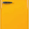 Amica KS 15613 Y, Kühlschrank Mit Gefrierfach Im Retro Design, 85 Cm Höhe, Honey Yellow,