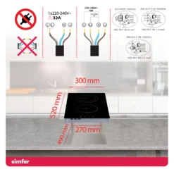 Simfer 30 Cm Glaskeramikkochfeld BIH 3025, Autarkes Elektro-Kochfeld, Glaskeramikkochfeld - 2 Kochzonen, 9 Leistungsstufen, Touch-Bedienung, Restwärmeanzeige, Kindersicherung, Rahmenlos -Küchen Profi 3bb868c13208385e112ebef94e729cd2