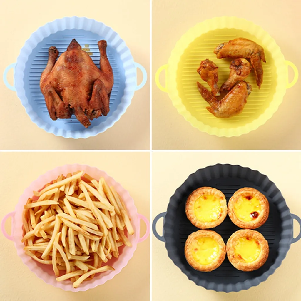 2 Stück Air Fryer Silikon Topf Wiederverwendbar Ersatzeinlagen Korb Backofen Pad Hitzebeständige Backblech Fried Pizza Heißluftfritteuse Matte Blau 18,5*21*4cm 7 2 Stück Air Fryer Silikon Topf Wiederverwendbar Ersatzeinlagen Korb Backofen Pad Hitzebeständige Backblech Fried Pizza Heißluftfritteuse Matte Blau 18,5*21*4cm – Bild 5