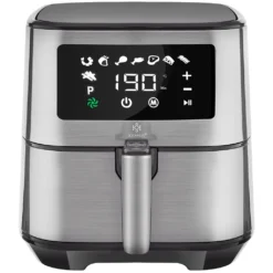 Kesser® XXL 5,5 Liter Heißluftfritteuse Edelstahl | Inkl.Brotbackkorb | 1700W Friteuse Fritteuse Airfryer | Touch Display | 8 Programmen | Ohne ÖL | ✓ Backofen ✓ Heißluft ✓ Grill | Fettfrei, Farbe:Silber -Küchen Profi 3ce0b441a034e6e8a71fb83a0bd820e4