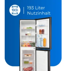 Exquisit Kühl-Gefrierkombination KGC195-65-NF-330F Inoxlook-az | 193 L Nutzinhalt | Inoxlook-az -Küchen Profi 3cf7f3d3354bbf580b478fbf703ce511
