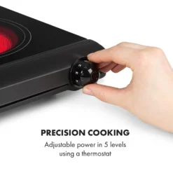 Klarstein Cookbuddy Doppelkochfeld, 2400W, Infrarot, Glaskeramik, Mobile Kochplatte, 2 X 18 Cm (Ø) Kochzone, 5 Temperaturstufen, Überhitzungsschutz, Elektrisch, Camping-Kochfeld, Edelstahl, Schwarz -Küchen Profi 3ee7975d2beaf5104137deb7ca21fe1b