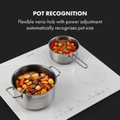 Klarstein Virtuosa 4 Glaskeramik-Kochfeld , Autark , 59 Cm , 4 Zonen: 6500 Watt , Zweifach-Zone , 4 Kochzonen , 9 Stufen , Timer , Rahmenlos , Timer , Kindersicherung , Weiß -Küchen Profi 3ee829dee5681333cbcd84e65f48e64e