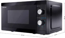 Sharp YC-MS01E-B, Arbeitsfläche, Solo-Mikrowelle, 20 L, 800 W, Drehregler, Schwarz -Küchen Profi 3f0cab56368cdc2b225e8613ce0cc10b