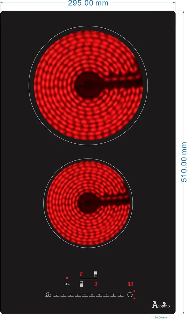 Acopino Glaskeramik Kochfeld Autark Einbaukochfeld KM2 Mit Sensor Touch Control, Zwei Kochzonen 4 Acopino Glaskeramik Kochfeld Autark Einbaukochfeld KM2 Mit Sensor Touch Control, Zwei Kochzonen – Bild 2