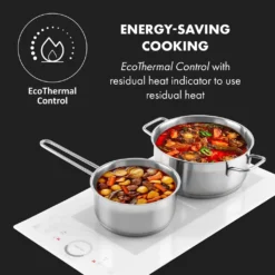 Klarstein Delicatessa Slim Domino Induktionskochfeld ,29 Cm ,Einbau ,autark ,2 Zonen: 3500 Watt ,9 Stufen ,Booster ,Flexzone ,Topferkennung ,Timer ,Glaskeramik ,rahmenlos ,weiß -Küchen Profi 4125227617f18bed04dbafd74206baa6