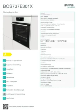 HERDSET Gorenje Einbaubackofen Mit Glaskeramikkochfeld - Autark, 80 Cm BräterZone -Küchen Profi 4208e10e06e2ef3fc8ca1f25fdde2af7