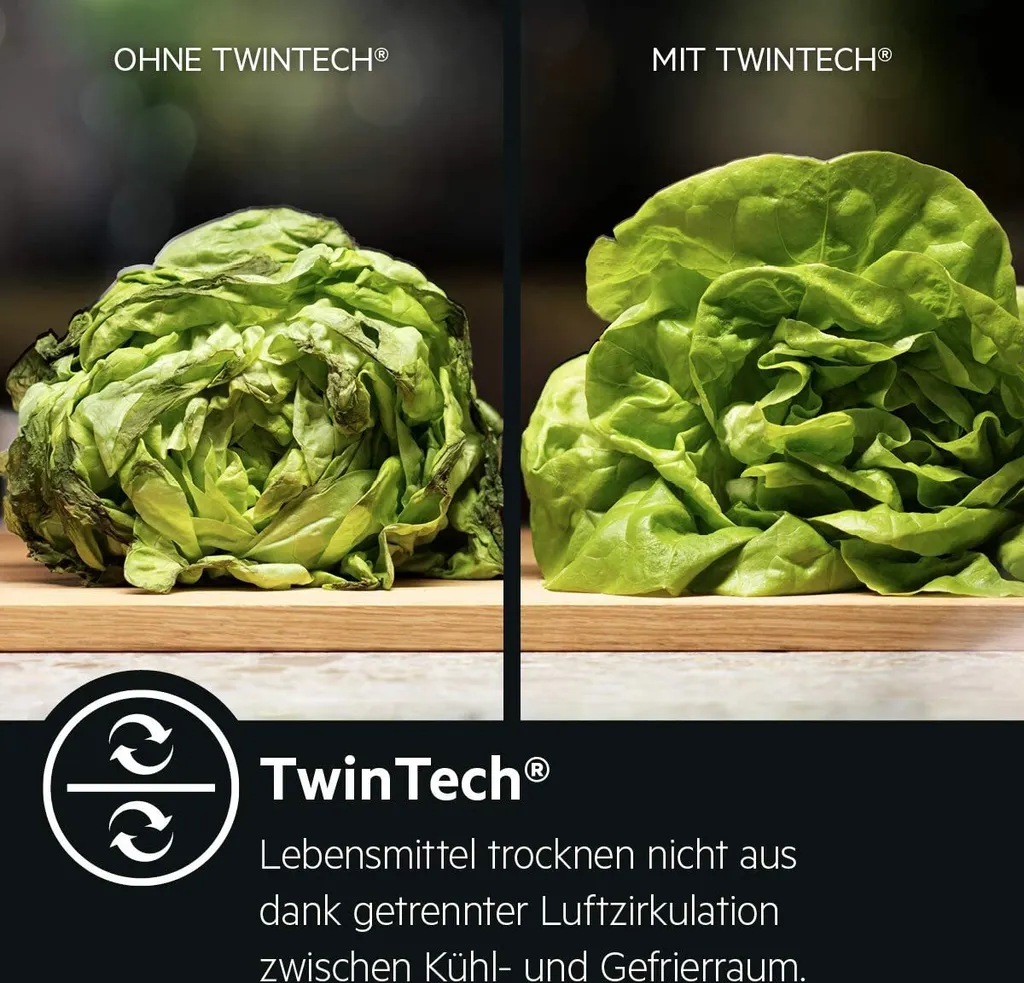 AEG RCB632E4MM Freistehende Kühl-Gefrierkombination / 1860 Mm / / Gefrierteil Unten / 324 L / CustomFlex - Flexibles Türablagesystem / NoFrost / Farbe: Edelstahl-Türen, Seiten Grau 6 AEG RCB632E4MM Freistehende Kühl-Gefrierkombination / 1860 Mm / / Gefrierteil Unten / 324 L / CustomFlex - Flexibles Türablagesystem / NoFrost / Farbe: Edelstahl-Türen, Seiten Grau – Bild 4