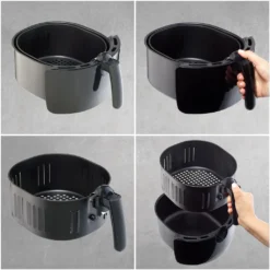 Monzana Heißluftfritteuse XXL Digitales Touch-Display 6,5L LED Mit Rezeptheft 1850W Küche Fritteuse Heißluftofen Schwarz -Küchen Profi 441c52fccdff5a97edd77302e1e39c31