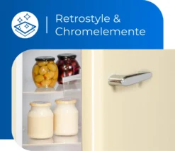 Exquisit Retrokühlschrank RKS325-V-H-160F Magnolienweiss | Standgerät | 229 L Volumen | Magnolienweiß -Küchen Profi 457d283ac70aaae114511a08c1e5f25b