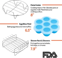 Cosori Heißluftfritteusen Zubehör 6er Set Für 5.5 L Modelle, Geeignet Auch Für Alle Anderen Marken -Küchen Profi 45b0f9f65eec0c720aec91ec05be7e15