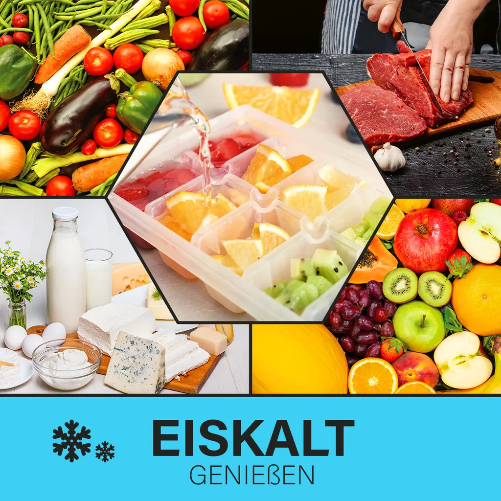 Bomann® Kühlschrank Mit Gefrierfach, Getränkekühlschrank Mit 120L Nutzinhalt Und 2 Glasablagen, Türanschlag Wechselbar, Kleiner Kühlschrank Mit Stufenloser Temperaturregelung - KS 2194.1 Inox 6 Bomann® Kühlschrank Mit Gefrierfach, Getränkekühlschrank Mit 120L Nutzinhalt Und 2 Glasablagen, Türanschlag Wechselbar, Kleiner Kühlschrank Mit Stufenloser Temperaturregelung - KS 2194.1 Inox – Bild 4