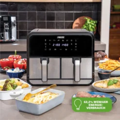 Princess 182074 Doppelkorb Heißluftfritteuse 2x 4 L 2x 1600 W Ohne-Öl Timer -Küchen Profi 47556ffe4ae09d85b4a4e6f238cdc09d