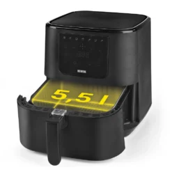 N8WERK Heißluft-Fritteuse In Der Midnight Edition Fritteuse Heißluft Fritteuse Airfryer Pommes 5L Ofen XL Digital Touch Display -Küchen Profi 49d6a7696f0d23ed42085d8057e418ea