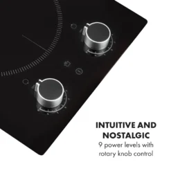 Klarstein Kochheld Doppel-Induktionskochfeld , Einbau-Kochfeld , 2900 Watt , Dreh-Regler , 120 Cm Kabellänge , 3-poliger-Anschluss , 9 Stufen , Abschalt-Automatik , Glas , Schwarz -Küchen Profi 4a45c7bb5772cdc492029822daf616ce