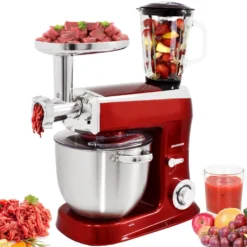 Syntrox Küchenmaschine Knetmaschine Mit Fleischwolf Und Mixer - Rot -Küchen Profi 4abff35bccda31bbf7e01a8261e48481