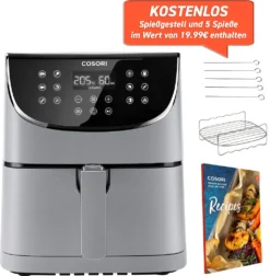 Cosori Premium 5,5-Liter Heißluftfritteuse, Grau