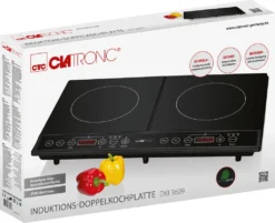 CLATRONIC Induktions-Doppelkochplatte DKI 3609 Schwarz 3500 Watt Herdplatte -Küchen Profi 4b7488365421076f99d1e600db44756b