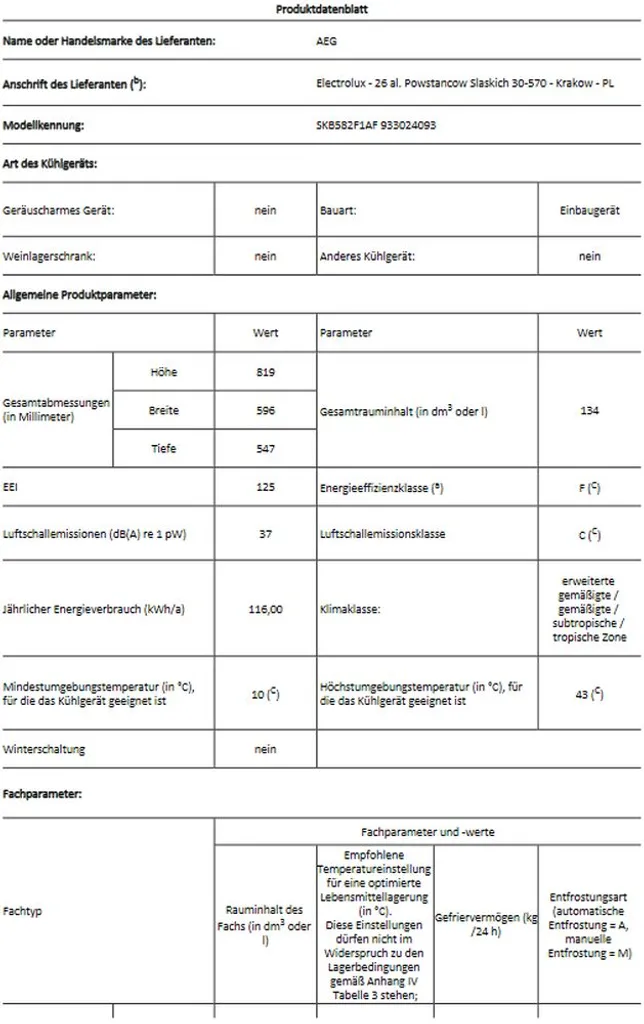AEG - SKB582F1AF - Unterbau-Kühlschrank - Festtür-Technik 10 AEG - SKB582F1AF - Unterbau-Kühlschrank - Festtür-Technik – Bild 8