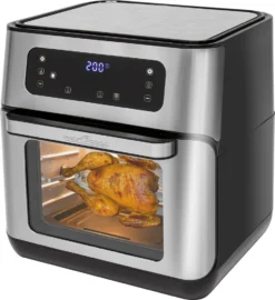 ProfiCook PC-FR 1200 H Heißluft-Fritteuse, 9 Automatikprogramme Inkl. Variabler Zeit Und Temperatureinstellung, Kapazität: Ca. 11 Liter, 4 Einschubhöhen Für Optimale Backergebisse, Edelstahl-schwarz -Küchen Profi 4d36bfb5a73ac1a49c43e5443d298516