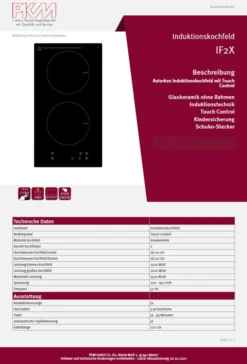 PKM Induktionskochfeld Einbaukochfeld Doppelkochfeld Kochplatte Autark IF2X -Küchen Profi 4e79e703cb00d6d23cb44f95a6c96c31