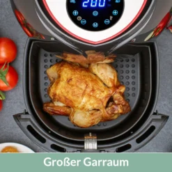 Monzana Heißluftfritteuse XXL Digitales Touch-Display 6,5L LED Mit Rezeptheft 1850W Küche Fritteuse Heißluftofen Schwarz -Küchen Profi 4f0f5cde365e5bc29a339eb6f700a814