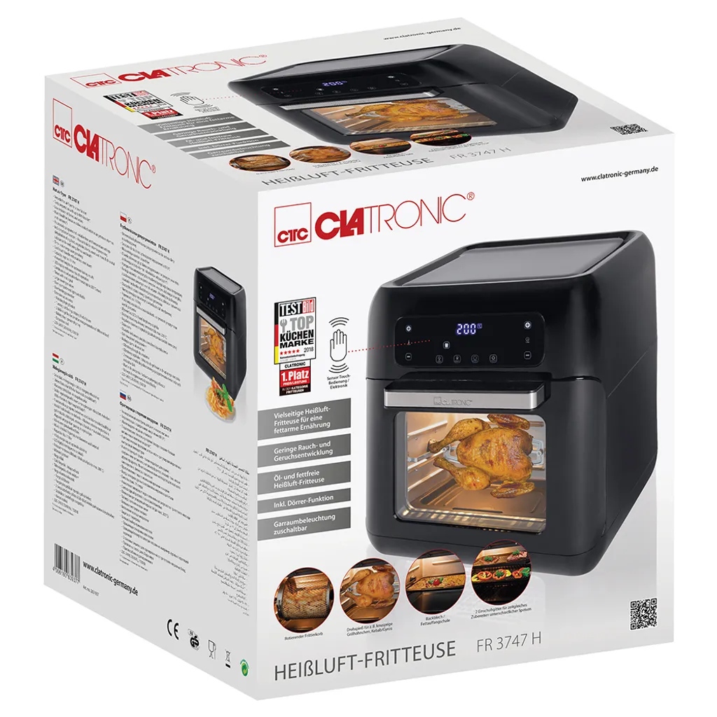 CLATRONIC Heißluft-Fritteuse FR 3747 H Frittöse Dörrer-Funktion Sensor Touch 11L 11 CLATRONIC Heißluft-Fritteuse FR 3747 H Frittöse Dörrer-Funktion Sensor Touch 11L – Bild 9