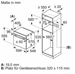 Bosch HBG5780B6 Serie 6 Einbaubackofen 71L Pyrolyse HomeConnect -Küchen Profi 50b5302175282c5d449813f42db498b0
