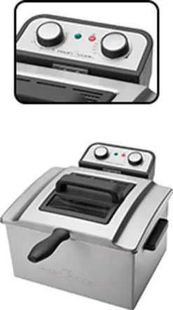 ProfiCook PC-FR 1038 Doppelfritteuse Mit 2 Kleinen Und Einem Großen Frittierkorb, 5 Liter Kapazität, Edelstahlgehäuse, 3000 Watt -Küchen Profi 5223213ffb7909267b92bf920e56e1c5