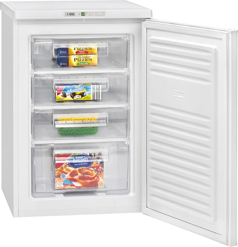 Bomann GS 7243 Gefrierschrank, 91 Liter, Mit Akustischem Tür-Warnsignal, LED Frontdisplay, Schnellgefrierfunktion Und 4 Sterne-Kennzeichnung, Weiß 6 Bomann GS 7243 Gefrierschrank, 91 Liter, Mit Akustischem Tür-Warnsignal, LED Frontdisplay, Schnellgefrierfunktion Und 4 Sterne-Kennzeichnung, Weiß – Bild 4