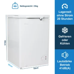 TroniTechnik Gefriertruhe Kühltruhe Kühlfach BORGAR 110L Abschließbar Mit Korb -Küchen Profi 54a8502f788c94605ae75d484d45ddd8