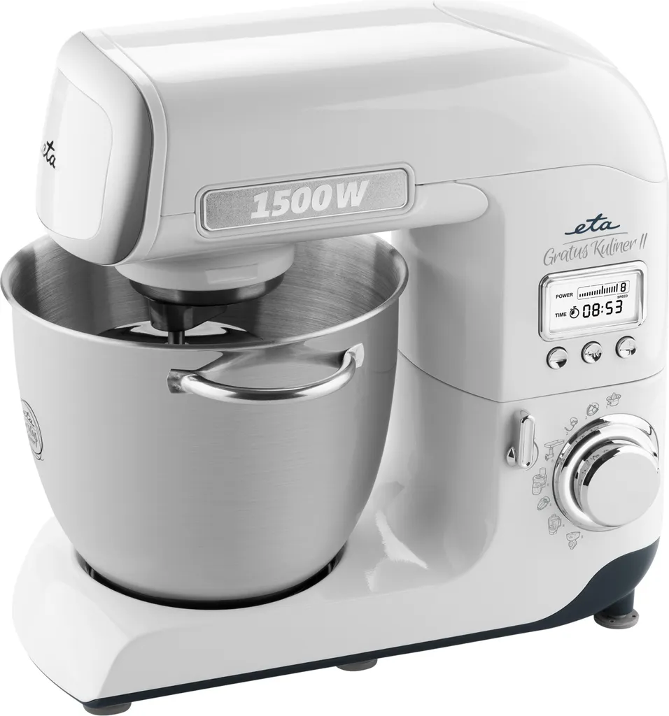 Küchenmaschine GRATUS KULINER II ETA003890020, 1500 W, Ganzmetallausführung, Stufenlose Drehzahlstellung, Planeten-Rührwerk, PULSE Funktion, LCD-Display 4 Küchenmaschine GRATUS KULINER II ETA003890020, 1500 W, Ganzmetallausführung, Stufenlose Drehzahlstellung, Planeten-Rührwerk, PULSE Funktion, LCD-Display – Bild 2