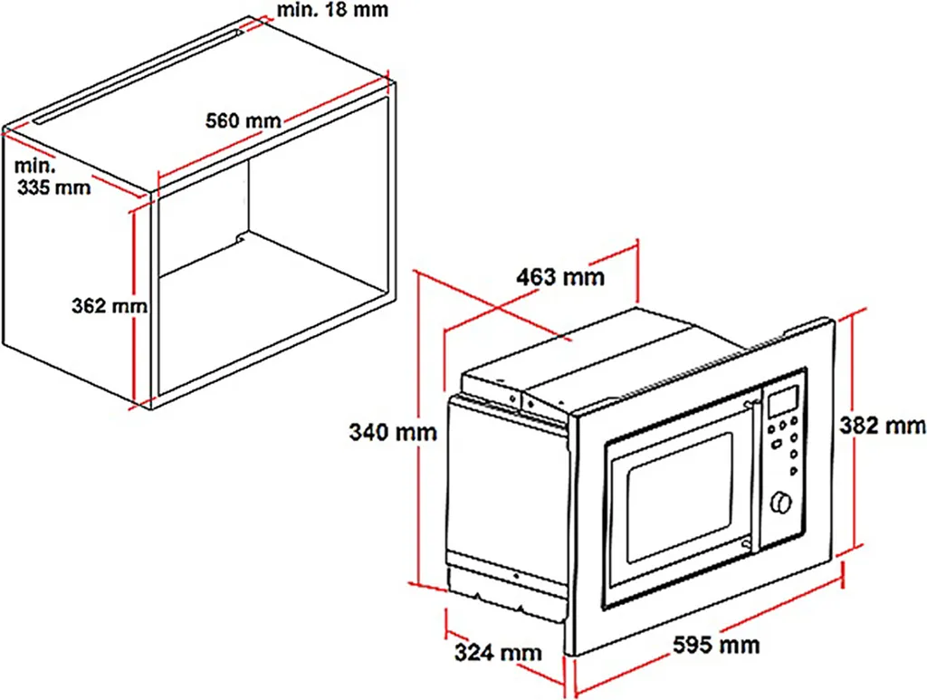 PKM Einbau Mikrowelle Microwellengerät MW800-20.8EB Edelstahl 800 W 20L 5 PKM Einbau Mikrowelle Microwellengerät MW800-20.8EB Edelstahl 800 W 20L – Bild 3