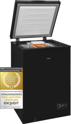 Exquisit Gefriertruhe GT100-330E Schwarz | 96 L Nutzinhalt | Schwarz