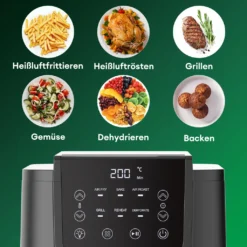 CHEFREE AFW01 Heißluftfritteuse, Mit Visuelles Fensterdesign, Kompaktfriteusen Mit 5L Fassungsvermögen Und 6 Voreingestellte Progra -Küchen Profi 5a2d1ec1dbf9b580b5cc5928939aed03