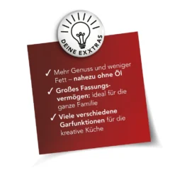 MAXXMEE Heißluft-Fritteuse - 4 L Fassungsvermögen - Schwarz -Küchen Profi 5b128b2f0e4dd1442a5f3300d237ef57