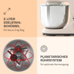 Bella Pico 2G Küchenmaschine 1300W 1,7PS 6 Stufen 5 Liter 11 Bella Pico 2G Küchenmaschine 1300W 1,7PS 6 Stufen 5 Liter -Küchen Profi 5d24e24356d4e61079fa6bcbcb37ec60