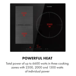 Klarstein Induktionskochfeld Einbaukochfeld Autark 60cm - 3 Zonen - FlexZone - 6600 W 9 Leistungsstufen Paella Zone Glaskeramik - Schwarz Einbau Glaskeramikkochfeld 3 Kochfelder Platten Elektro Einbaukochfeld Induktion Kochfeld Induktion -Küchen Profi 5d518e1dd2d62c8b61189f5d9c88cebb