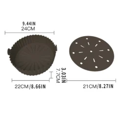 2er/set Silikon Heißluftfritteuse Korb, Backform + Isolations Pad, Küchenzubehör, Blau -Küchen Profi 5def40499c6e558a36ef4fcdd14e23d2